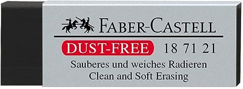 Faber-Castell 187121 – Goma de borrar sin polvo, plástico, negro