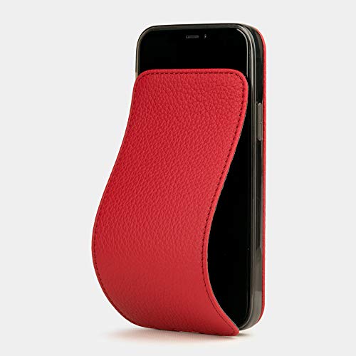Marcel Robert - Funda Protectora de Piel Tipo Libro para iPhone 12 Mini - Modelo Patentado - Fabricado en Francia - [ Rojo ]