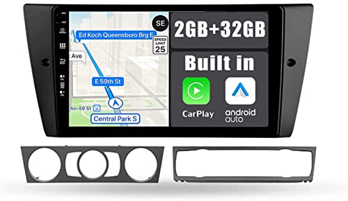 YUNTX Android 12 Autoradio con navi para BMW E90/E91/E92/E93 (2005-2012)-Incorporado CarPlay/Android Auto/GPS-IPS 2.5D 9