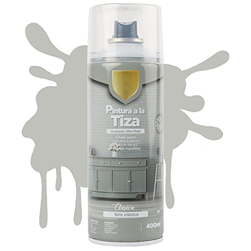 H HANSEL HOME Pintura Spray a la Tiza Color Pastel Acabado Ultra Mate - Gris Clásico 400ml