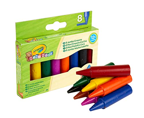 CRAYOLA - Mini Kids, 8 Ceras Jumbo, Crayons de Forma Redonda, Paquete de 8, Edad 12 Meses, 81-0080