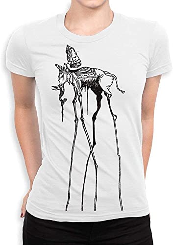 LUD Salvador Dali Space Elephant T-Shirt Camisetas y Tops(Small)