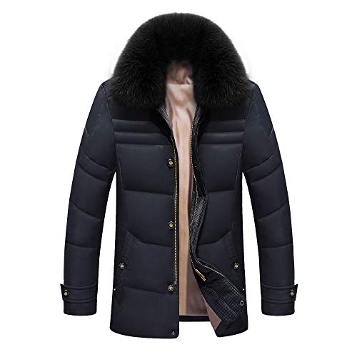 GYXYYF Winter Jas Mannen Effen Hoge Kwaliteit Jassen Heren Witte Eend Down Jas Parka Met Kap L Blauw