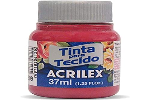 Acrilex Pintura Textil al Agua Rojo Carmin 37 ml Ref. 509