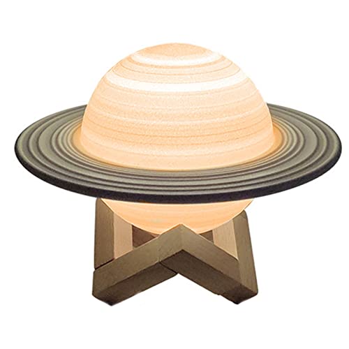 ereqeip Saturn Lamp LED | Lámpara Saturno con 16 colores | Control remoto recargable por USB y luz nocturna de luna con soporte para niños, niños