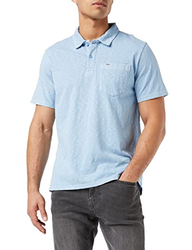 Wrangler Polo Overdye Camiseta, Azul cerúleo, S para Hombre