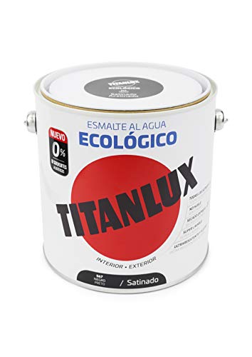 Titanlux - Esmalte agua ecologico santinado, Negro, 2,5L (ref. 01T056725)
