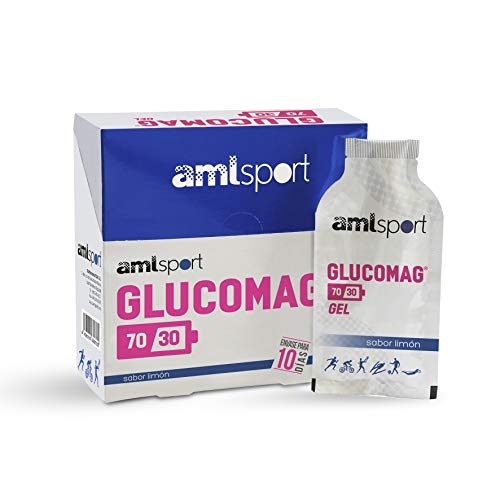 AMLsport - Glucomag 70/30 – 10 sobres de 30 ml (sabor limón) energía para deportistas. Apto para veganos.