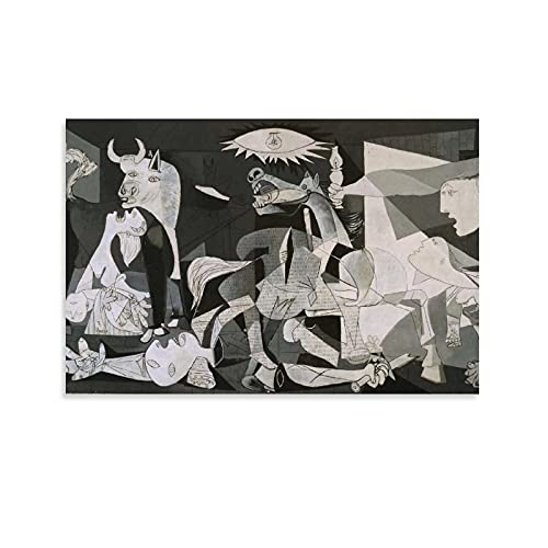FSJD Pablo Picasso Guernica - Póster abstracto de artistas españoles con pintura decorativa en lienzo para pared o sala de estar, 40 x 60 cm