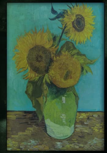 Van Gogh's girasoles cuaderno diario, tapa dura, 17.78*25.4 CM, A4, portada obra de arte, 100 paginas, con rayas, etiqueta interior, paginas a COLOR ... recuerdo para eventos, cuaderno fine art.