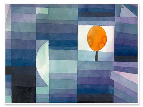 The Harbinger of Autumn pósters para la Pared de Paul Klee Cuadros decoración para Cualquier habitación 18 x 13 cm Azul Otoño Láminas Decorativas