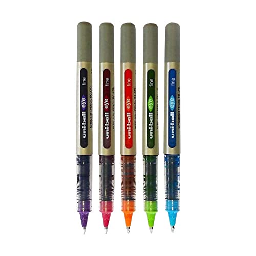 Uni-Ball Ojo UB-157 Fino Líquido Tinta Bolígrafo - Tropical Set - Paquete de 5