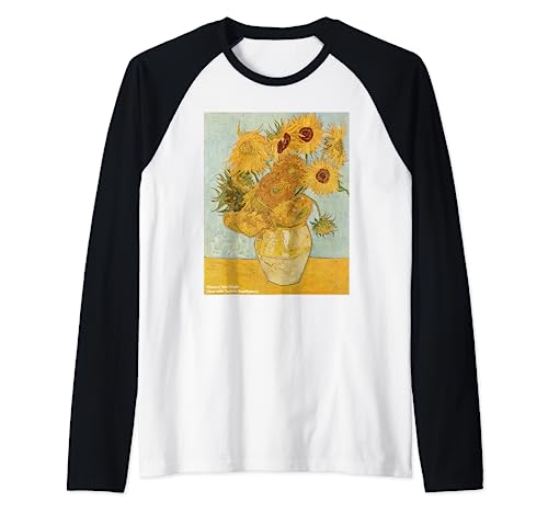 Vincent Van Gogh - Girasoles - Cuadros Famosos Camiseta Manga Raglan
