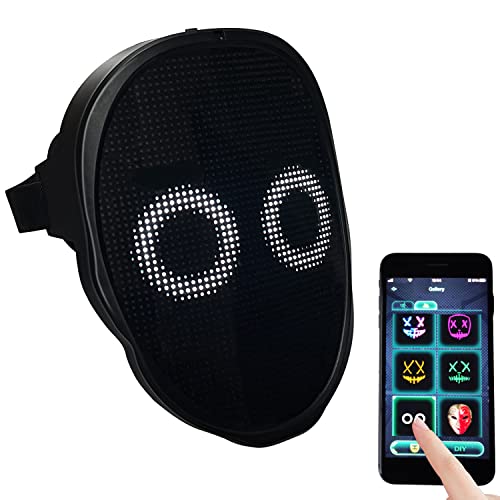 Depointer Life Máscara LED con aplicación compatible con Bluetooth controlada, máscara brillante personalizable