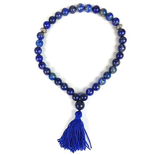 Reiki Crystal Products Natural Lapis Lazuli Crystal Stone Tasbeeh for Muslim Prayer 8 mm 33 Beads (Color : Blue)