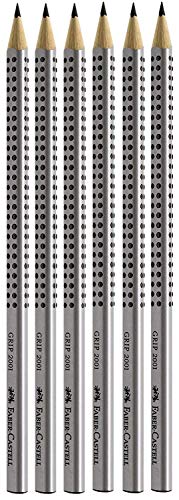 Faber-Castell 2001 - Set de 6 lápices (dureza HB, con agarre ergonómico) (117697)