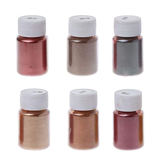 Gwxevce - Pigmentos en Polvo de Resina de Grado cosmético de 6 Colores, Mica Natural, colorante Mineral, Tinte de Bronce