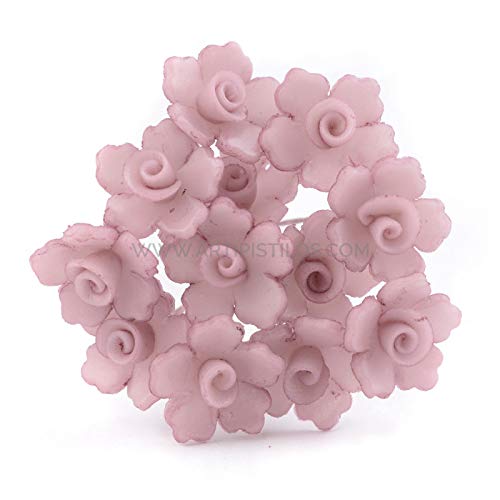 Artipistilos® Flor De Porcelana Fría 5 Pétalos 1,5 Cm - Rosa Viejo - Flores De Porcelana