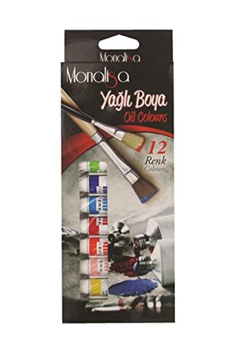 Monalisa - Juego de pinturas al óleo (12 tubos de 12 ml, perfecto para lienzo, madera, listo para usar, pintura al óleo para principiantes, niños, pintores aficionados, artistas)
