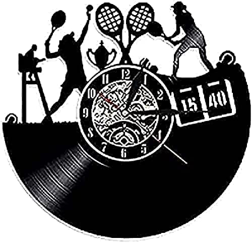 Diseño de Reloj de Pared Redondo Partido de Tenis Campeonato de Partido de Tenis en casa No Hace tictac Regalo Decorativo