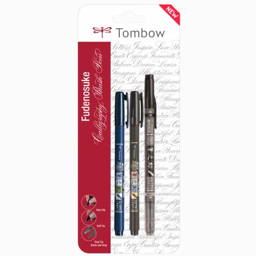 Tombow Stylo Fudenosuke Dual Pen + Weich + Hart