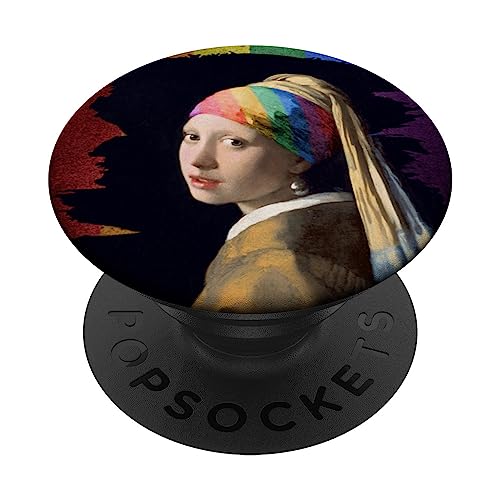 La Joven de la Perla y Turbante Estilo Arcoiris LGBT Pride PopSockets PopGrip Intercambiable