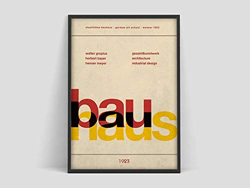 原文 Póster de la Exposición de la Bauhaus, Weimar 1923, Impresión de la Exposición de la Bauhaus, Impresión de la BauhausWillster, Cuadro en lienzo sin marco Q 50x70cm