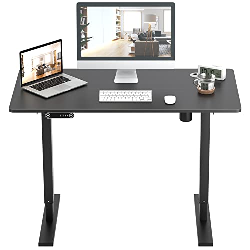 SogesHome CZYF-ELT-120B - Escritorio de pie eléctrico (altura ajustable, 120 x 60 cm), escritorio ajustable para computadora con memoria automática, escritorio inteligente, escritorio inteligente