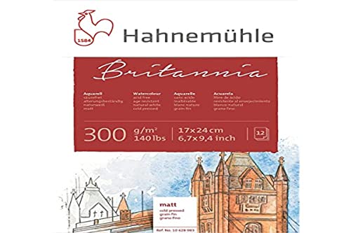 Hahnemühle 10628983 - Bloc de acuarela, caligrafía, certificados y postales, 300 g, 12 hojas