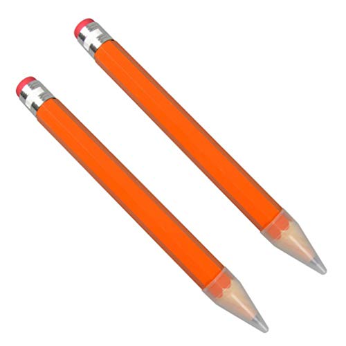 Toyvian 2 lápices grandes de 35 cm, rosa, azul, rojo, verde y naranja, lápices de madera gigantes grandes para dibujo, escritura y pintura (rosa), color naranja 35 * 3.5cm