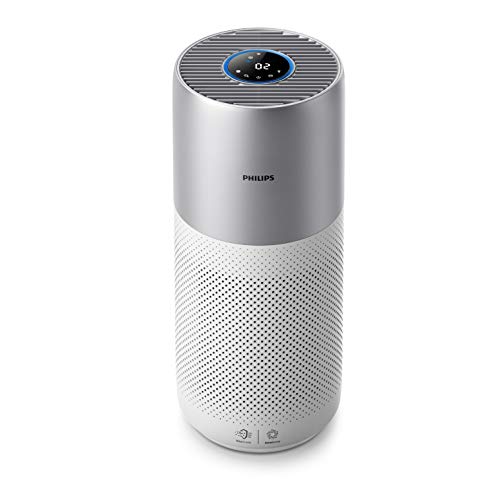 Philips AC3036/10 Connected 3000I-Purificador de aire (para alérgicos y fumadores, hasta 104M2, Cadr 400M3/H, sensor de aerasense), color blanco y plateado, 104 m²