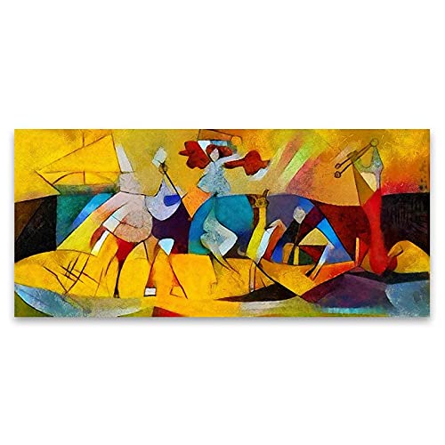 GEMMII Cuadros abstractos de arte de pared para sala de estar, decoración moderna, obras de arte famosas de Picasso, lienzo impreso en HD, pintura de 40x80cm sin marco