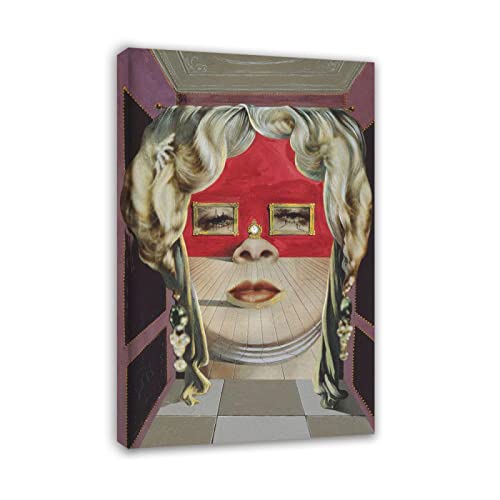 Apcgsm Salvador Dali poster. Reproducciones cuadros famosos en lienzo. Surrealismo Pósters e impresiones artísticas' La cara de Mae West'. Cuadros decorativo 60x96cm(23.6x37.8) Enmarcados