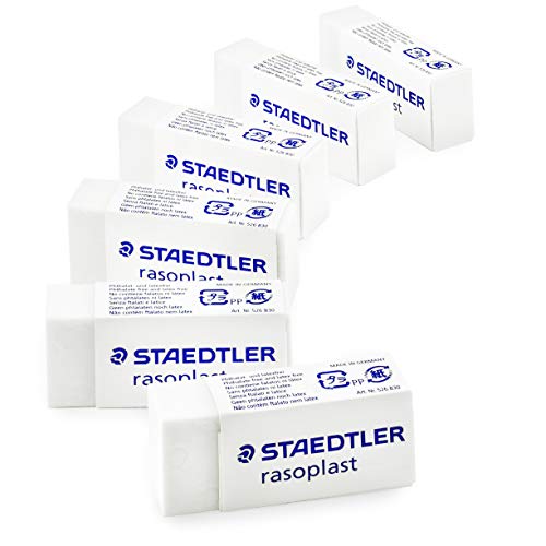 STAEDTLER Rasoplast Mini gomas de borrar – Blanco – Pack de 6 – 526 B30