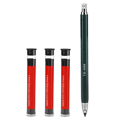 DEWIN Núcleo de lápiz borrable que pinta el lápiz automático, núcleo de lápiz de carbón de 4.0 mm para estudiantes de arte