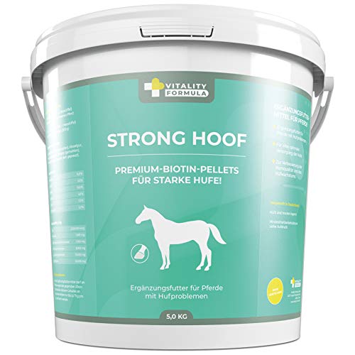 Flex Strong Hoof - Cubo de 5 kg de alimento suplementario para caballos | Pienso de biotina con zinc, cobre y vitaminas para suplemento alimenticio | Para problemas de pezuñas