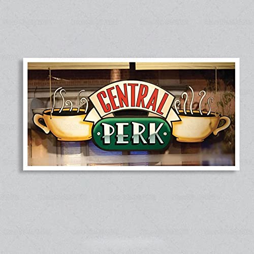 Cuadro de lienzo clásico de la tienda central de Perk Cafe de Estados Unidos Amigos de TV Central Perk Print Poster Wall Art para decoración de cantina 50 x 70 cm sin marco