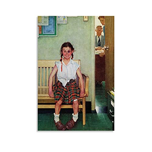 Póster de pintor americano Norman Rockwell Shiner Or Outside The Principal's Póster en lienzo y arte de pared, moderno dormitorio familiar decoración carteles 60 x 90 cm