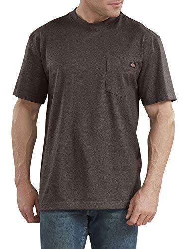 Dickies Short Sleeve Heavyweight Heathered Crew Neck tee Big Camiseta, Color marrón Chocolate, L Alto para Hombre