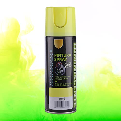 H HANSEL HOME Pintura Spray Brilla en la Oscuridad Tinta luminiscente Multisuperficie Verde 200ml - Pack de 1 Unidad