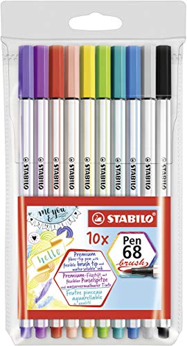 Stabilo, Rotulador punta de pincel STABILO Pen 68 brush - Estuche con 10 colores