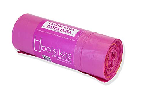 BOLSIKAS B. Basura cierrefacil Extra Fuerte Rosa 60 x 60 G.130 BD 20 R./ 20 uds.