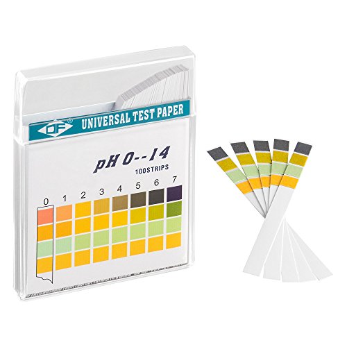 ECENCE Tiras de prueba pH 100 unidades, papel para prueba de tornasol, rango de medición 0-14, indicador papel universal, test de ácidos para acuarios, agua potable