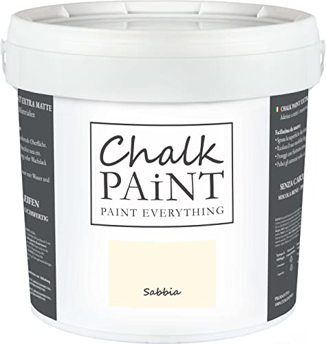 Chalk PAiNT PAINT EVERYTHING Bianco Shabby Pintura (5 l (Paquete de 1), Sabbia)
