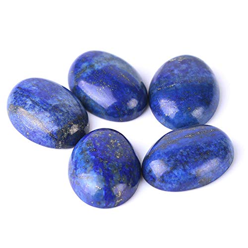 WESET 1 UNID aleatoriamente Natural Lapis Lazuli Gem Stone Piedra No Perforación Oval Cabochon Beads Hecho A Mano Joyería Haciendo Anillo (Size : 12x16mm)