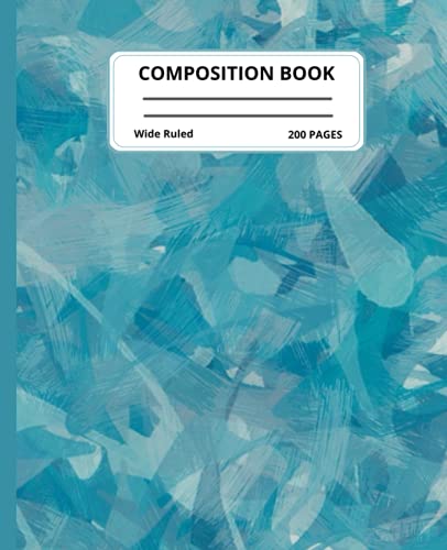 Turquoise Color Flower Composition Notebook College Ruled: Composition Notebook Wide-Ruled, Lined Journal For Writing and Drawing 7.5x9.25/200 pages