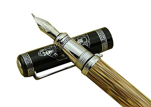 Duke 551 Confucius Punta Fude Pluma Estilográfica Naturaleza Bambú Medio a Ancho Firma Pluma de Dibujo Caligrafía Curvada Asiática Boceto Pluma de Arte