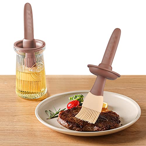 21cm Pincel Cocina Silicona Reposteria con 200ml Botella de Aceite 2 en 1,Brocha Aceite de Cocina para BBQ Hornear Pan Comida,Cepillo Silicona para Pasteles,Mantequilla,Resistentes Al Calor(Rojo)