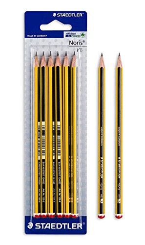 STAEDTLER HB2 Noris - Lápices PAC de 6 artículos de rayas amarillas y negras
