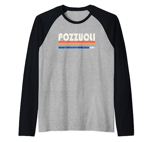 Pozzuoli - Estilo retro de los años 70 y 80 Camiseta Manga Raglan